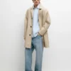 Manteau en coton à carreaux avec détails intérieurs Manteau en coton à carreaux avec détails intérieurs