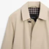 Manteau en coton à carreaux avec détails intérieurs Manteau en coton à carreaux avec détails intérieurs