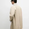 Manteau en coton à carreaux avec détails intérieurs Manteau en coton à carreaux avec détails intérieurs