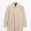 Manteau en coton à carreaux avec détails intérieurs Manteau en coton à carreaux avec détails intérieurs