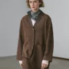 Manteau long en cuir suédé Manteau long en cuir suédé