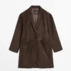 Manteau long en cuir suédé Manteau long en cuir suédé