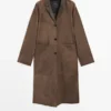 Manteau long en cuir suédé Manteau long en cuir suédé