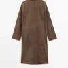 Manteau long en cuir suédé Manteau long en cuir suédé