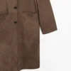 Manteau long en cuir suédé Manteau long en cuir suédé