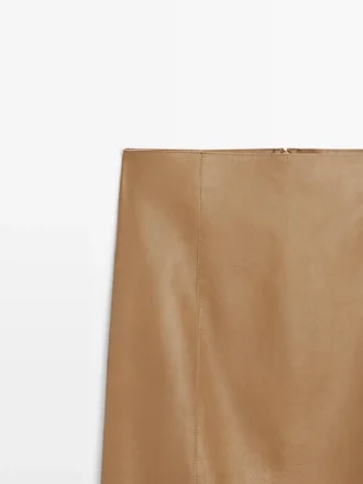Mini-jupe en cuir nappa