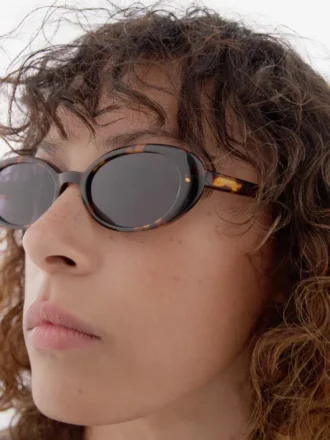 Mini-lunettes de Soleil ovales effet écaille