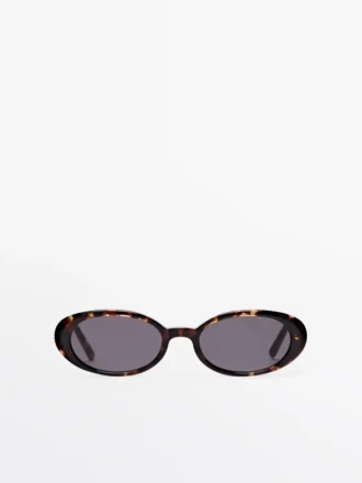 Mini-lunettes de Soleil ovales effet écaille