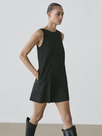 Mini-robe en mélange de laine