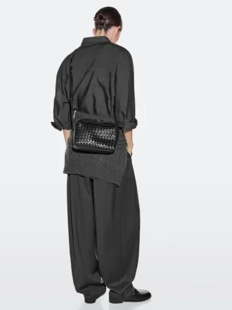 Mini-sac tressé en cuir nappa