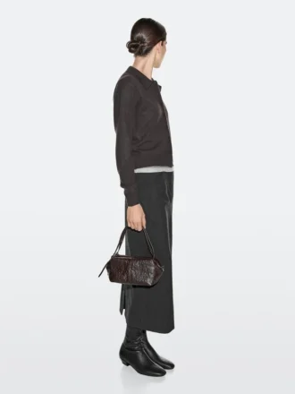 Mini sacoche en cuir texturé