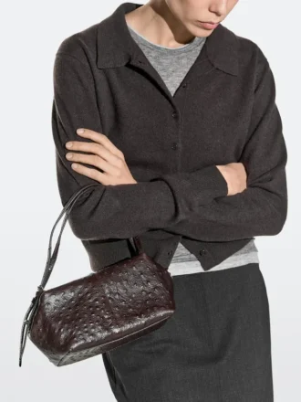 Mini sacoche en cuir texturé