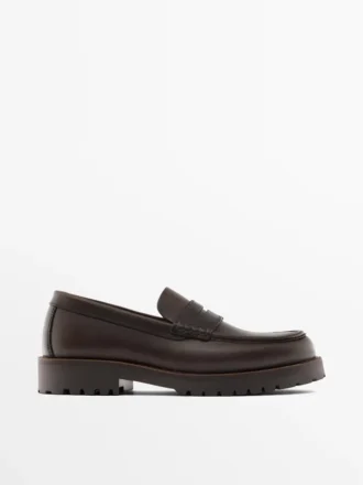 Mocassins à bout mocassin avec semelle crantée