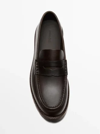 Mocassins à bout mocassin avec semelle crantée