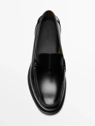 Mocassins en cuir avec finition brillante