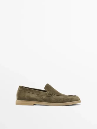 Mocassins en cuir refendu