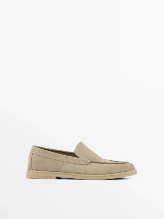 Mocassins en cuir refendu