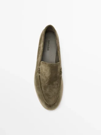 Mocassins en cuir refendu