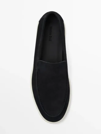 Mocassins en cuir refendu avec bout mocassin