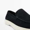 Mocassins en cuir refendu avec bout mocassin Mocassins en cuir refendu avec bout mocassin