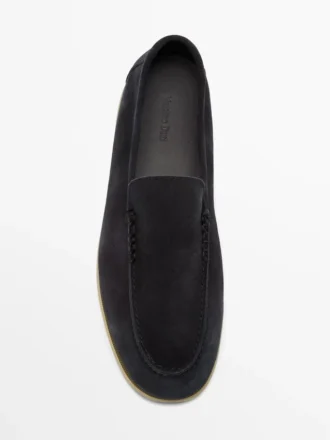 Mocassins en cuir refendu souple