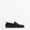 Mocassins en cuir souple avec détail froncé