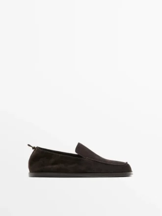 Mocassins en cuir souple avec détail froncé