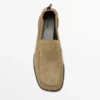 Mocassins en cuir souple avec détail froncé