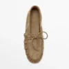 Mocassins en cuir souple avec détail froncé Mocassins en cuir souple avec détail froncé