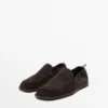 Mocassins en cuir souple avec détail froncé
