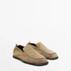 Mocassins en cuir souple avec détail froncé