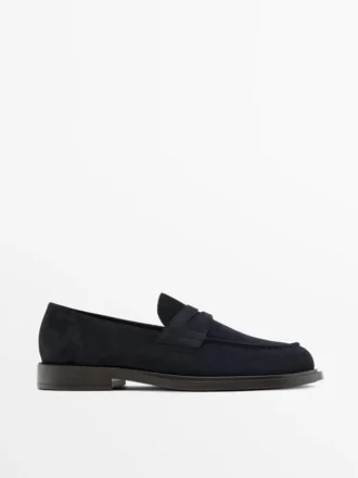Mocassins Penny en cuir refendu