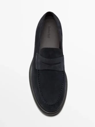 Mocassins Penny en cuir refendu