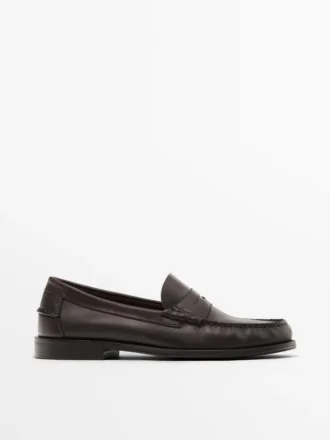 Mocassins Penny en cuir souple huilé