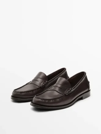 Mocassins Penny en cuir souple huilé