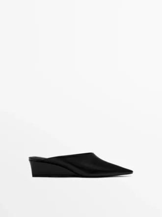 Mules à talon compensé