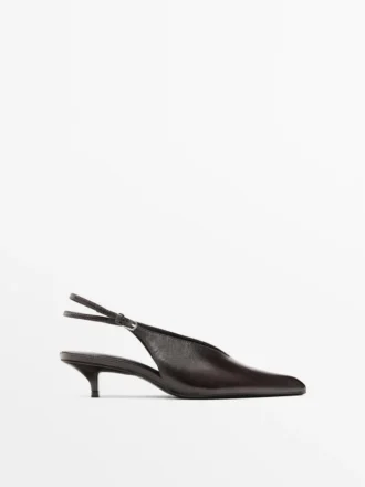 Mules à talons hauts en cuir