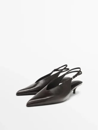 Mules à talons hauts en cuir