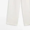 Pantalon 100 % lin à jambes larges et taille élastiquée Pantalon 100 % lin à jambes larges et taille élastiquée