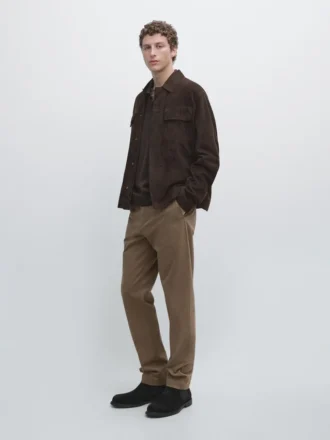 Pantalon ajusté à micro-texture
