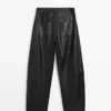 Pantalon ample en cuir nappa Pantalon ample en cuir nappa