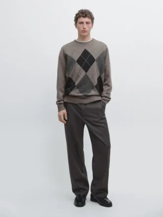 Pantalon ample en mélange de laine
