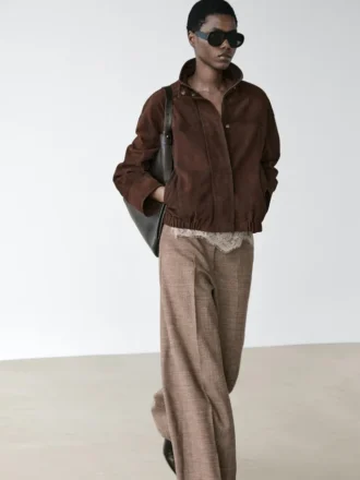 Pantalon ample en mélange de laine