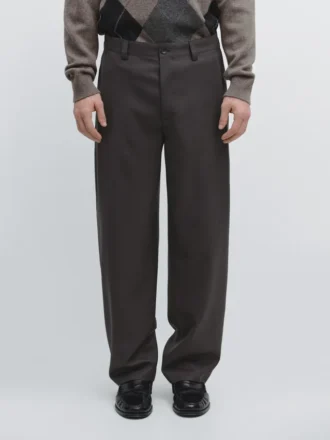 Pantalon ample en mélange de laine