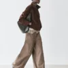 Pantalon ample en mélange de laine Pantalon ample en mélange de laine