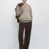 Pantalon ample en mélange de laine fraîche Pantalon ample en mélange de laine fraîche