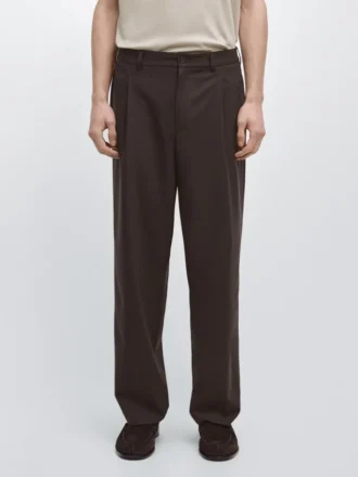 Pantalon ample en mélange de laine fraîche
