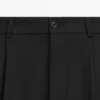 Pantalon ample en mélange de laine fraîche avec pinces Pantalon ample en mélange de laine fraîche avec pinces