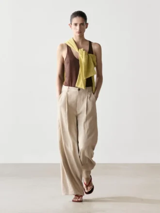 Pantalon ample à taille haute