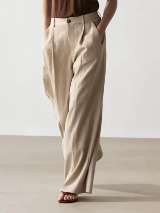 Pantalon ample à taille haute